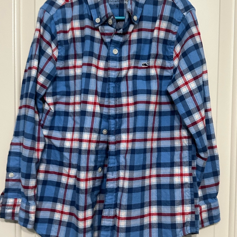 Vineyard Vines Kids Plaid Button-Down Shirt | Size 6 Flannel | 100% Cotton VGUC